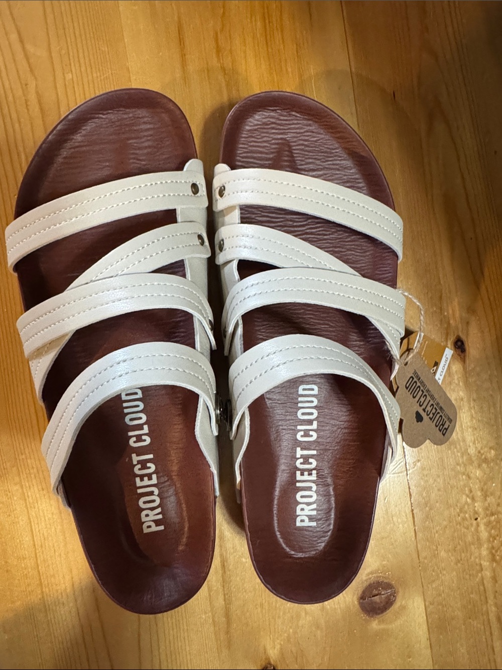 Project Cloud Women’s White Strappy Sandals